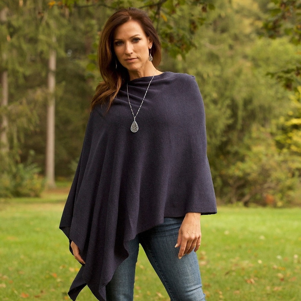 **NWT** Navy Shawl Topper